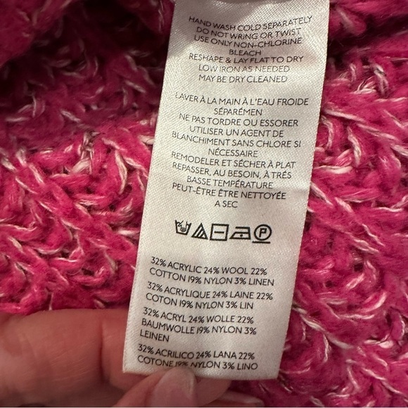 Anthropologie Pilcro Women's Sweater Chunky Knit Wool Linen Tunic Pink Slouchy - Picture 9 of 13